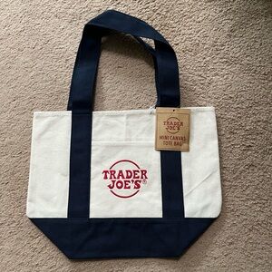 Trader Joe’s Mini Canvas Tote Bag - NAVY, NWT